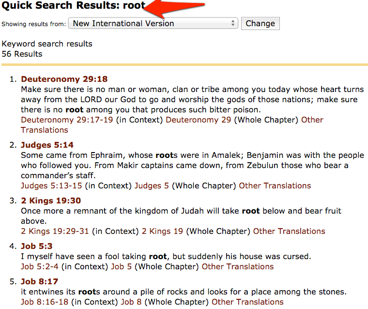 bible search for one word